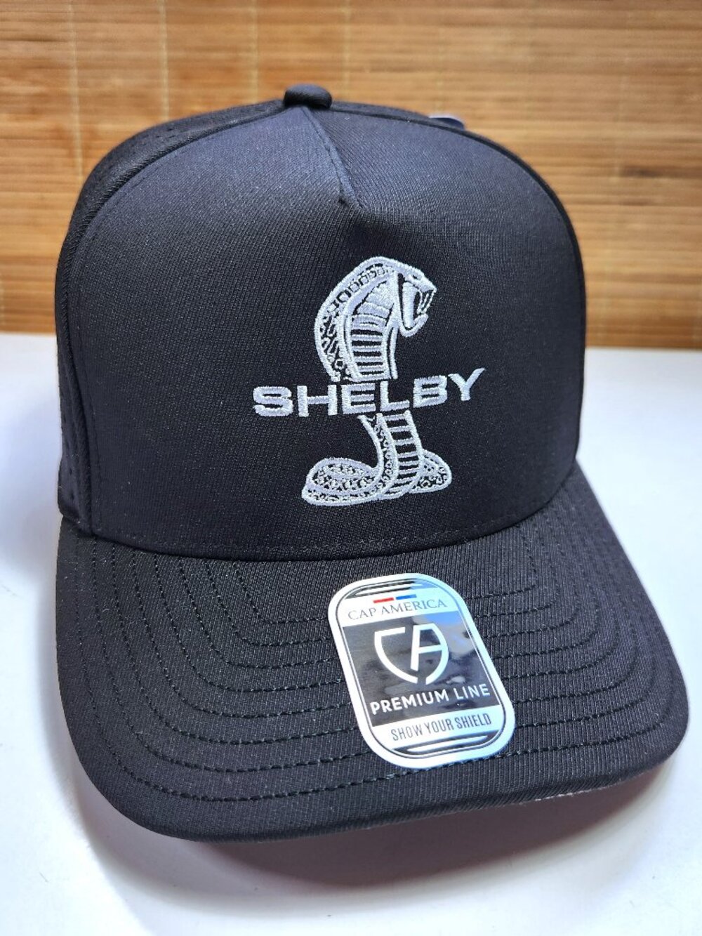 Shelby Cobra Hat Mens Black Cap America i8540 Laser Cut Snapback Trucker Cap New